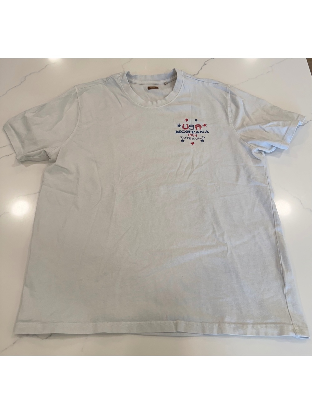 Mens Common People Graphic T-Shirt Montana Ranch USA Size XL White